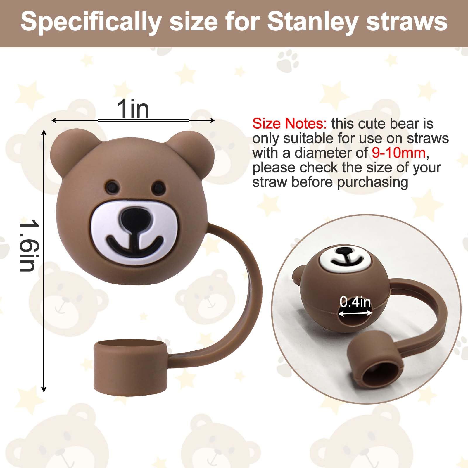3Pcs Bear Straw Covers Compatible with 30&40oz and Simple Modern with Handle view 4