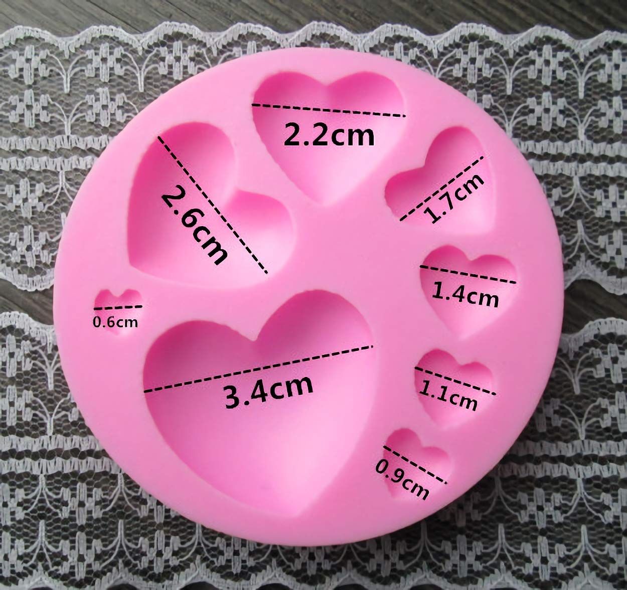 2 Pieces Different Sizes of Heart Shape Resin Molds for Cookie Decor
