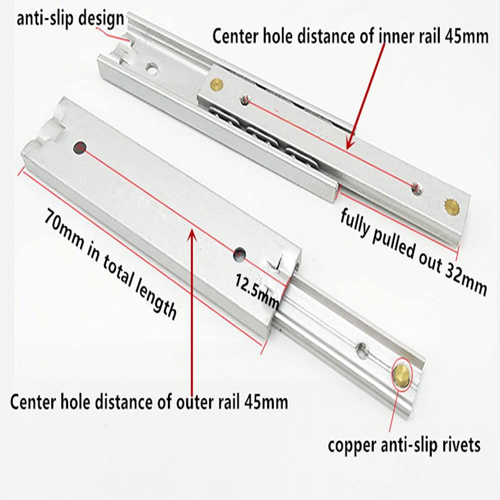 2PCS Ball Bearing Drawer Slide view 4