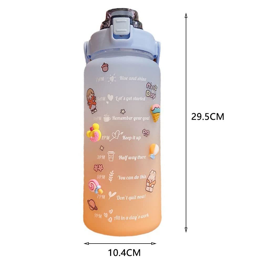 Cute Water Bottles Water Bottle with Straw and Stickers view 3