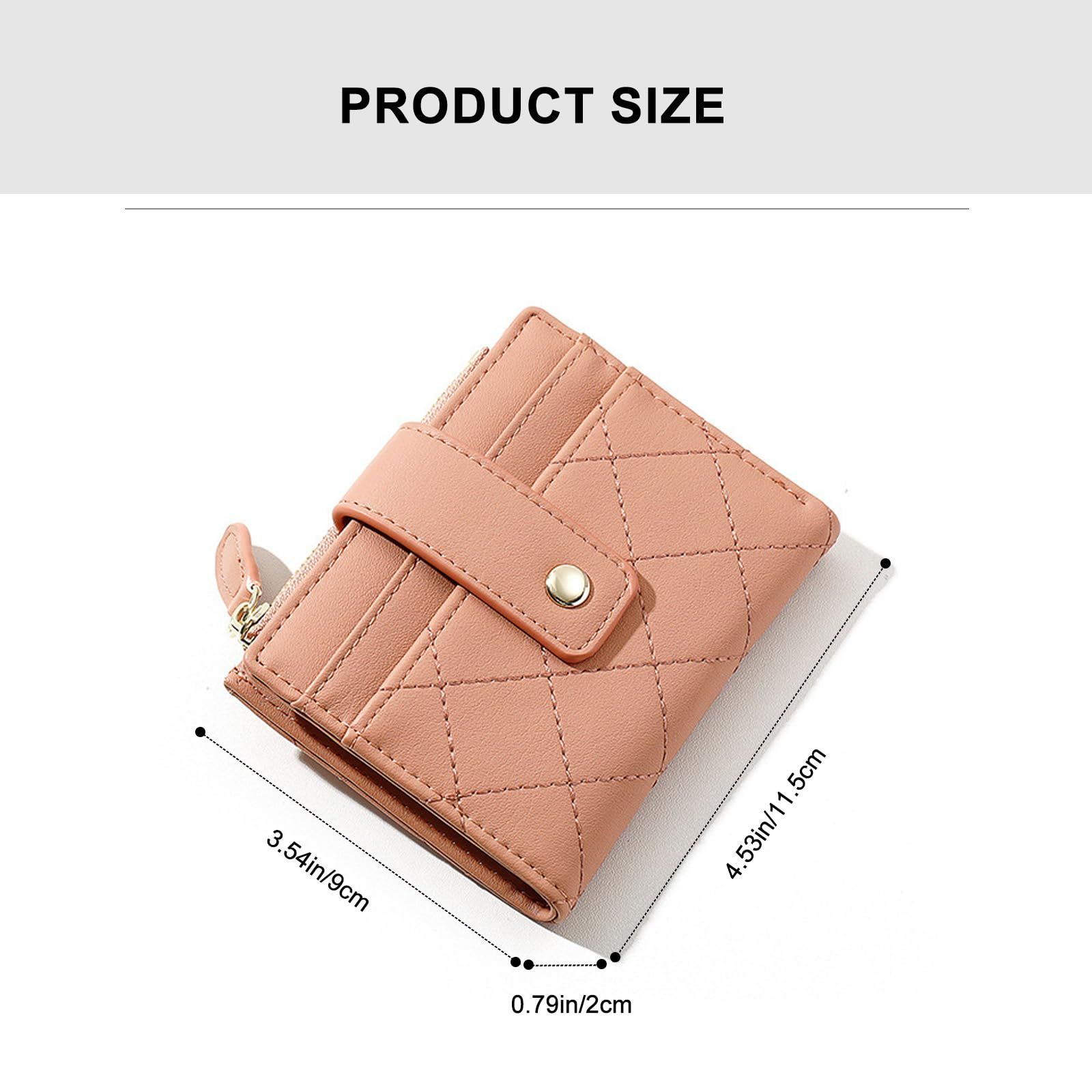 Small Wallet for Women, Credit Card Wallet with ID Window and Zipper Pocket PU