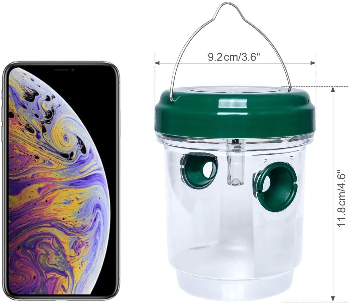 2 Pack Solar Wasp Traps Solar Powered Wasp Killer Hanging with UV LED Light