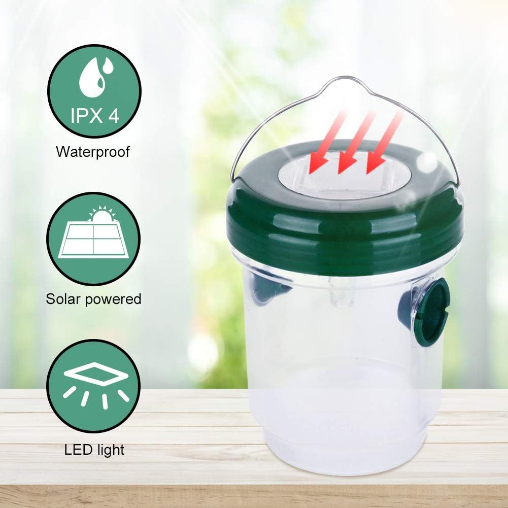 2 Pack Solar Wasp Traps Solar Powered Wasp Killer Hanging with UV LED Light view 4