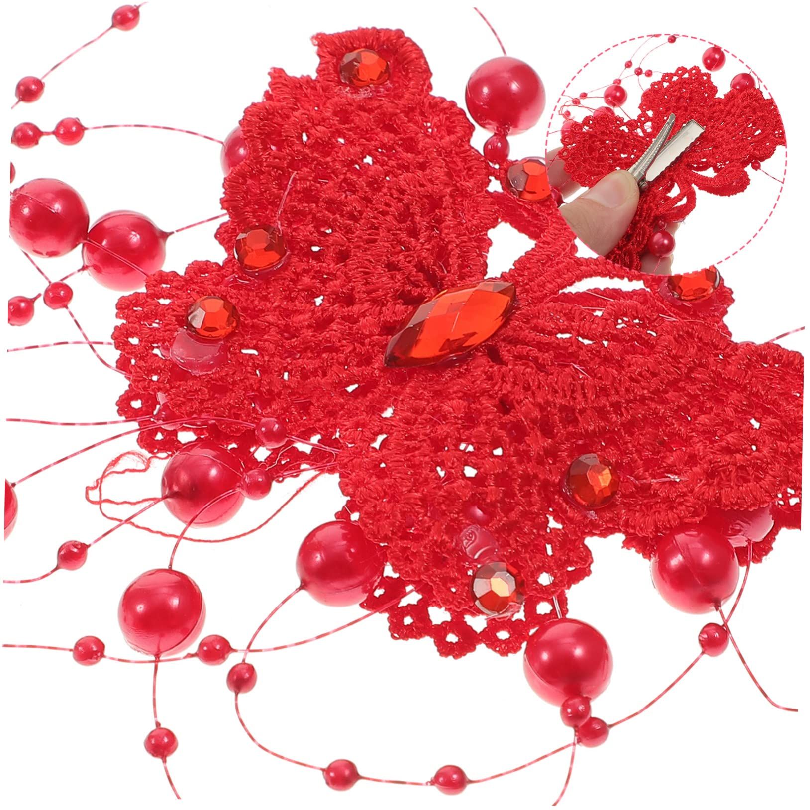 2pcs Lace Butterfly Hair Clip Lace Clips Lace Hair Clips for Women Butterflies view 4