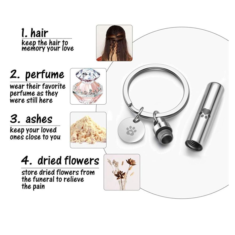 Waterproof Cremation Pet Keychain for Dogs Ashes view 3