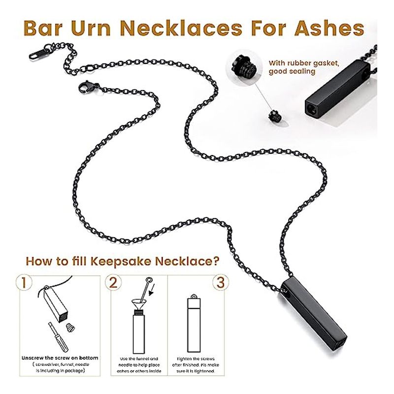 Urn Necklaces for Ashes for Women Men Cremation Pendant Necklace for Ashes view 2