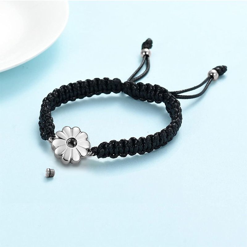 Flower Urn Bracelet for Ashes for Women Cremation Jewelry for Ashes Adjustable view 2