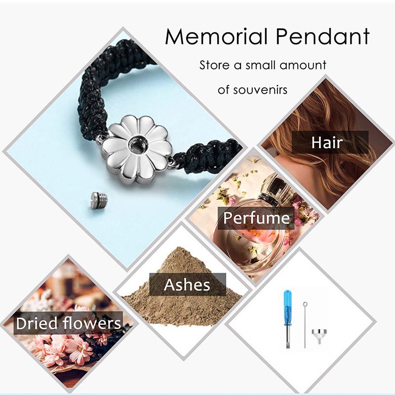 Flower Urn Bracelet for Ashes for Women Cremation Jewelry for Ashes Adjustable view 4