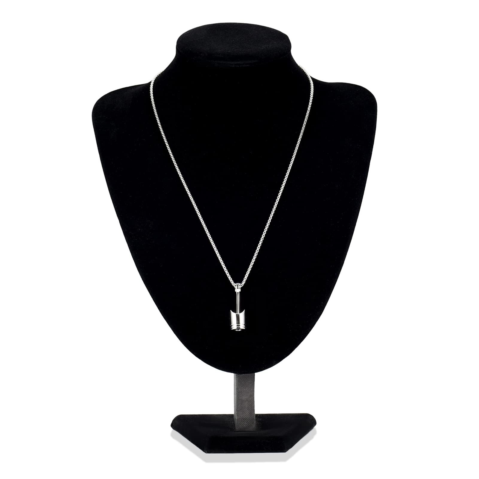 Parts Stainless Cremation Urn Necklace For Men Memorial Jewelry-Motor Piston view 3