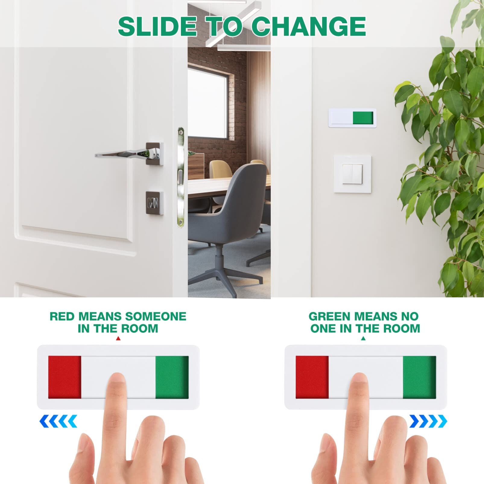 Vacant Occupied Sign for Bathroom Door Office Conference Restroom Hotel view 4