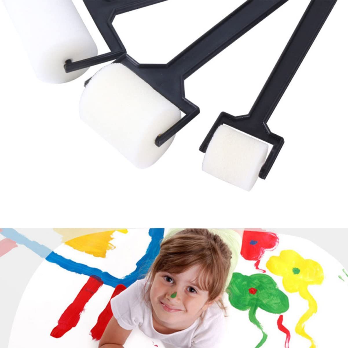 Children Foam Roller Child Painting Brush Painting Tool Accessory Watercolor view 3