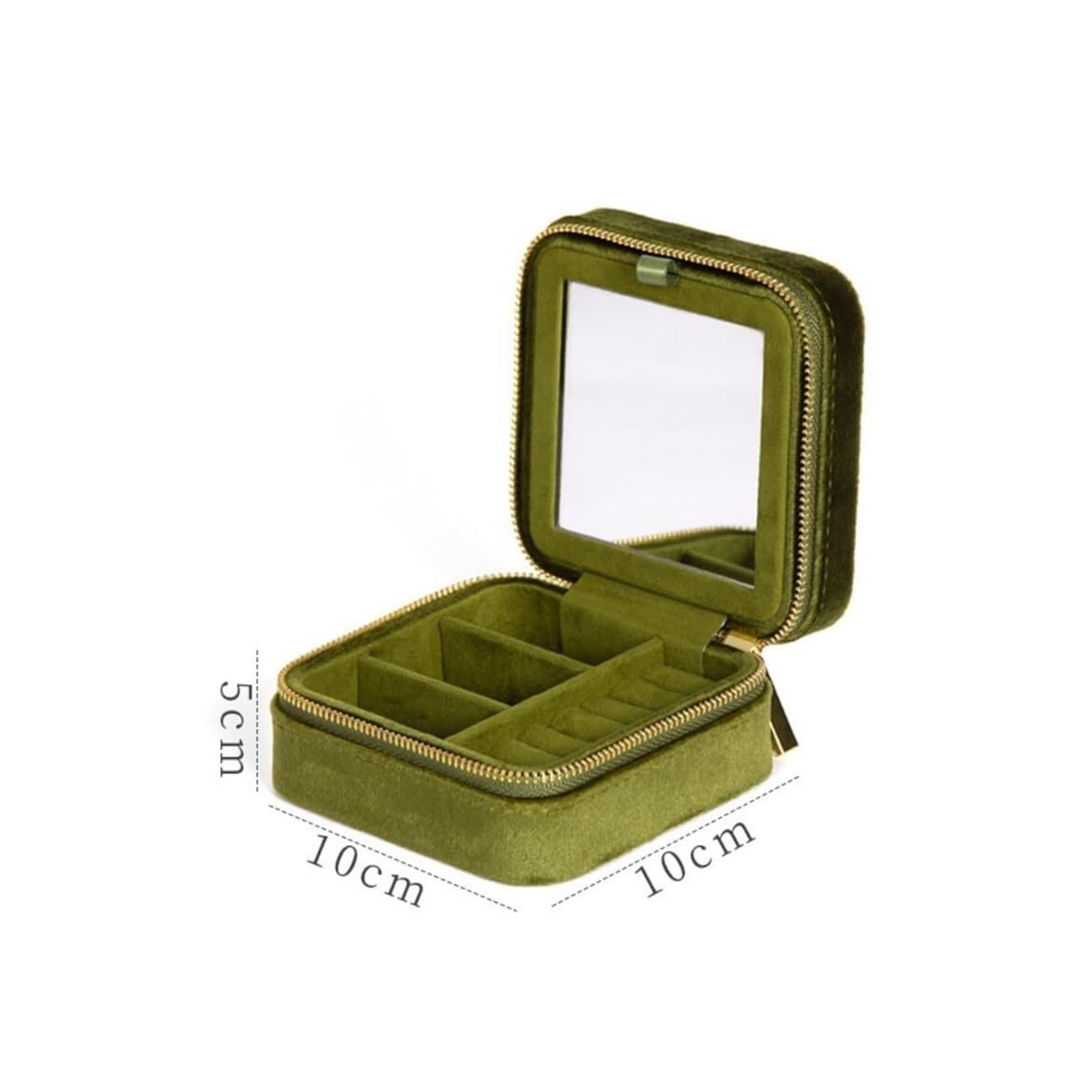 Jewelry storage box, exquisite jewelry box, small green ring, earrings