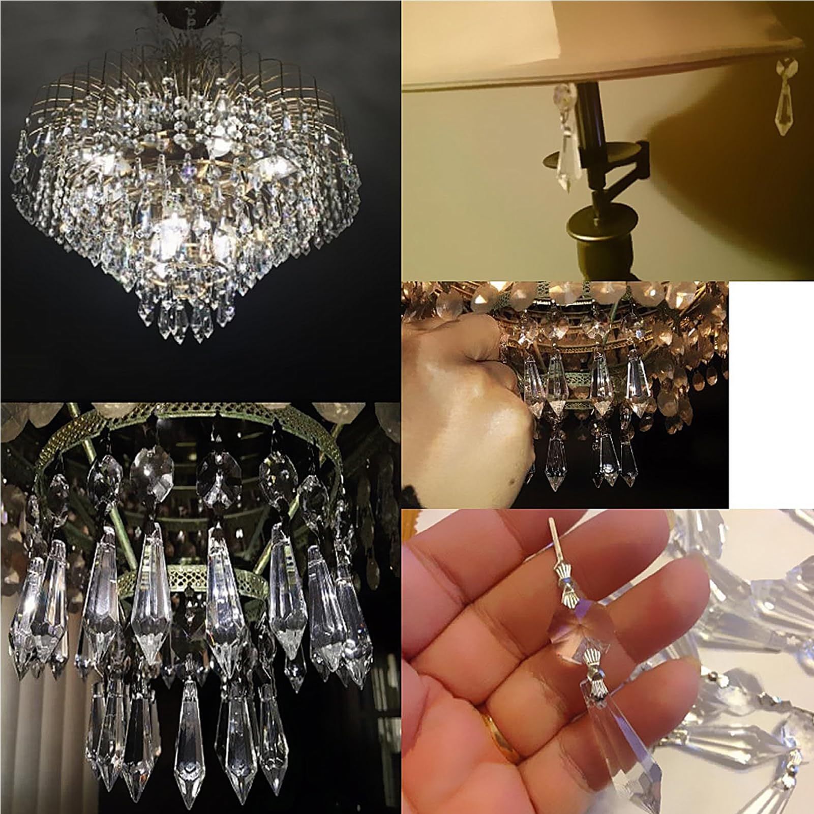 20pcs Chandelier Crystal Prisms Pendants Icicle Prism Ornament Rhinestone view 4