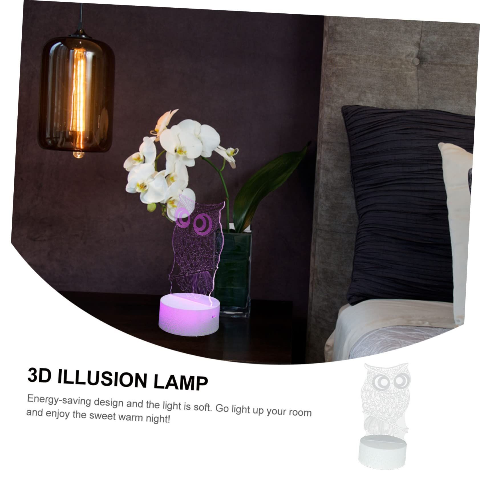 Owl Night Light Owl 3D Illusion Lamp Optical Illusion Lamp 3D Owl Eagle Night view 3