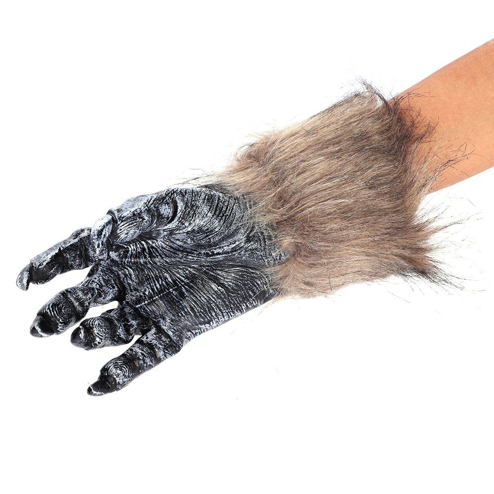 Halloween Costume Animal Paw Gloves Hairy Bear Wolf Gorilla Monster Claws Role