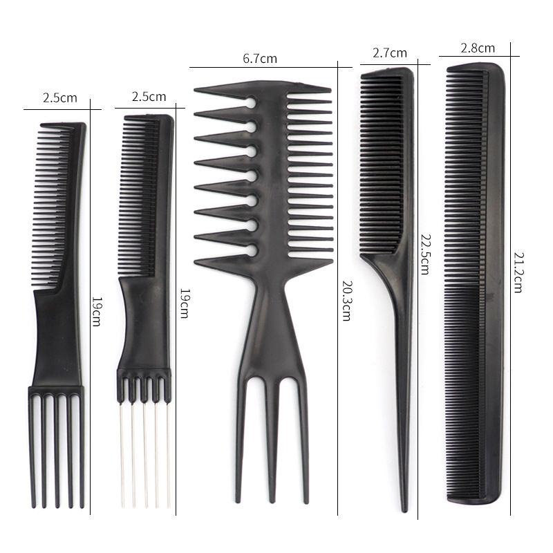 10pcs / Set Professional Hair Combs Plastic Styling Combs Set Hair Care Tool