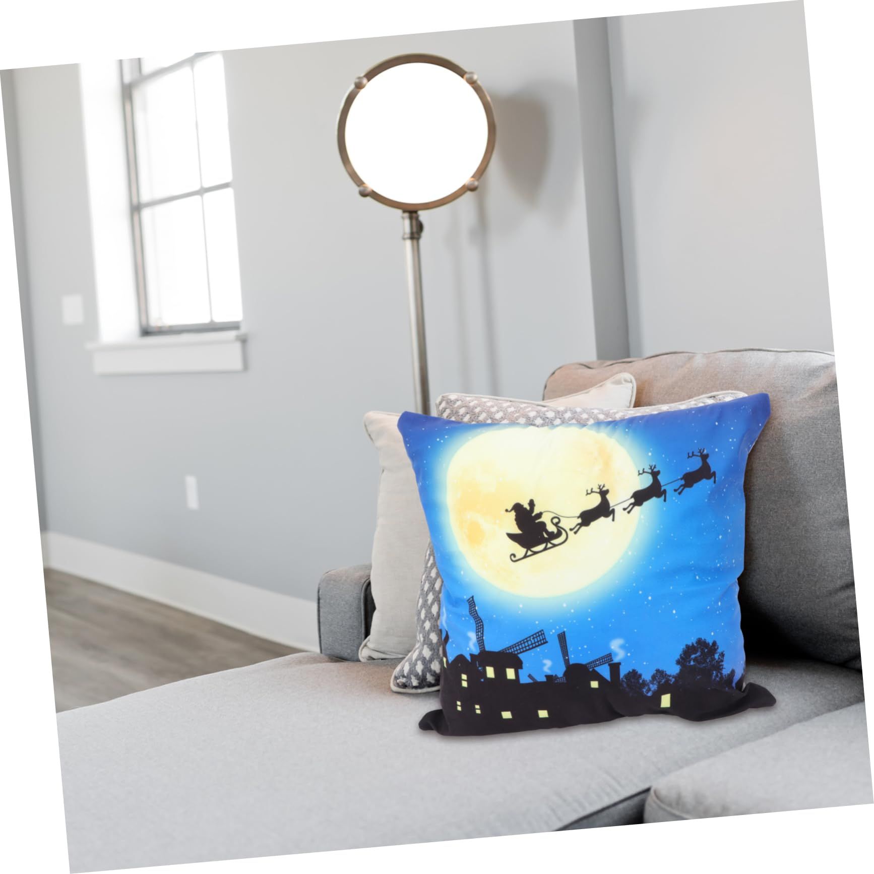 1pc Lantern Christmas Pillow Decorative Cover Pillow Cover Throw Pillow Case view 3