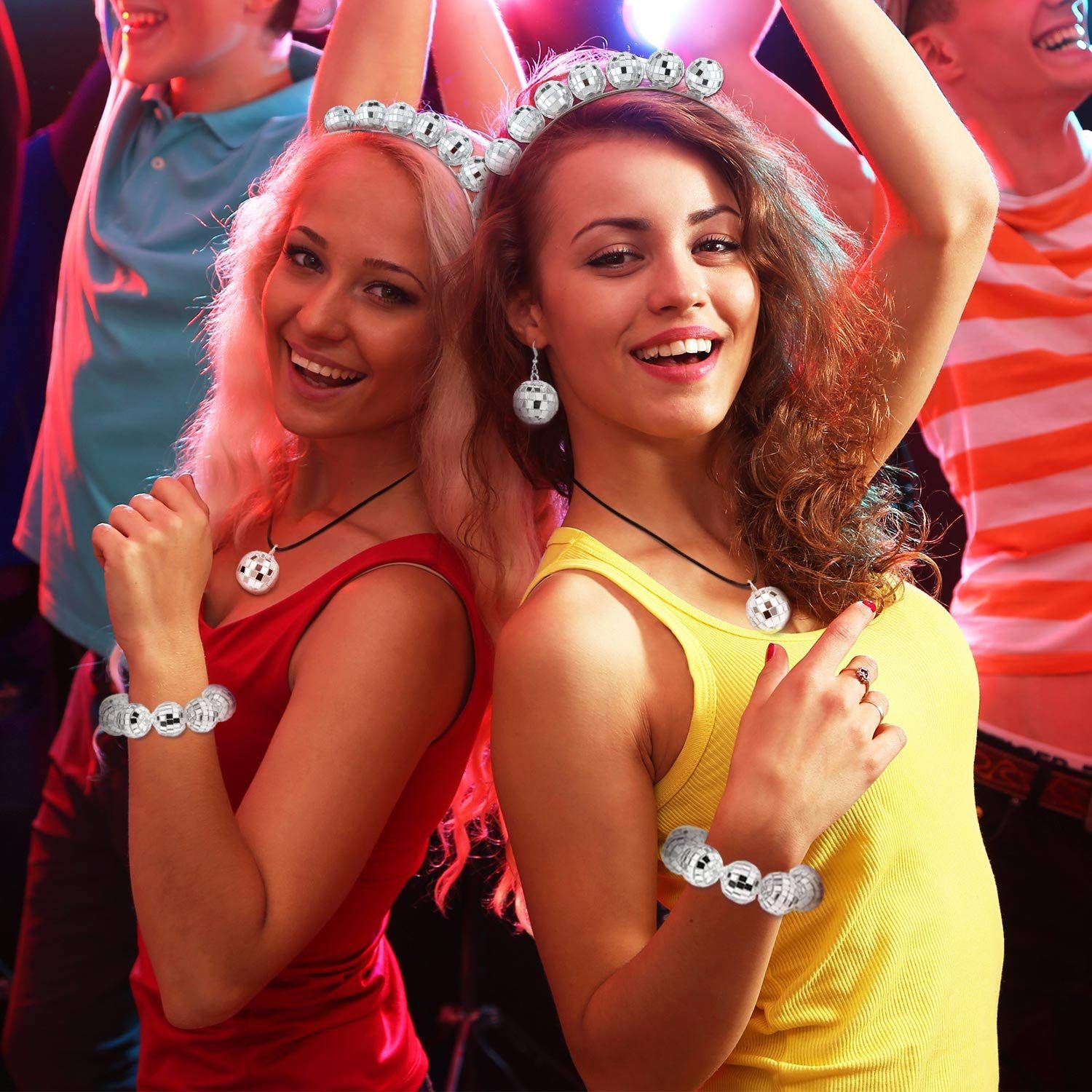 Disco Ball Accessories 70s Disco Costume for Women Disco Ball Headband view 2