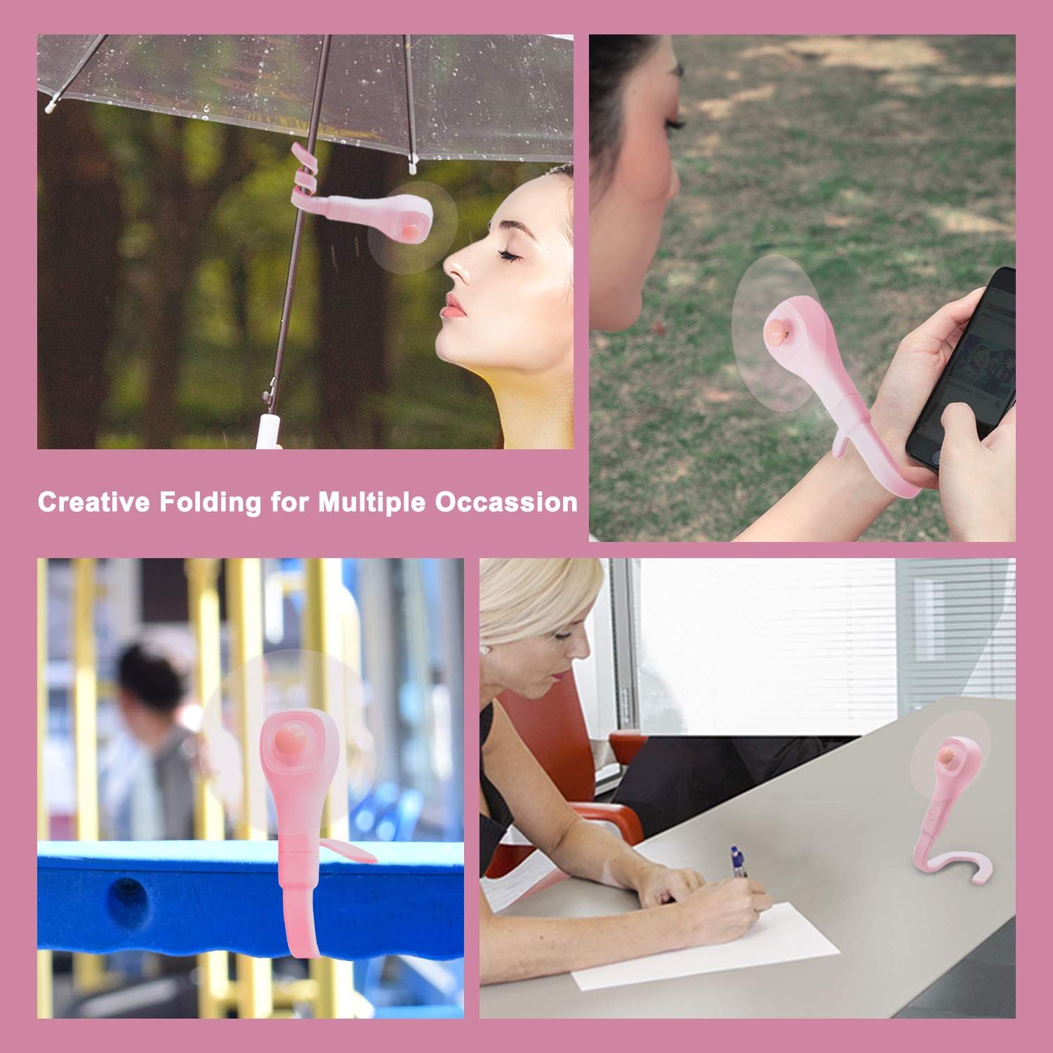 Mini Handheld Fan, Folding Table Fan Pocket Fan with 360° Rotatable Flexible view 2