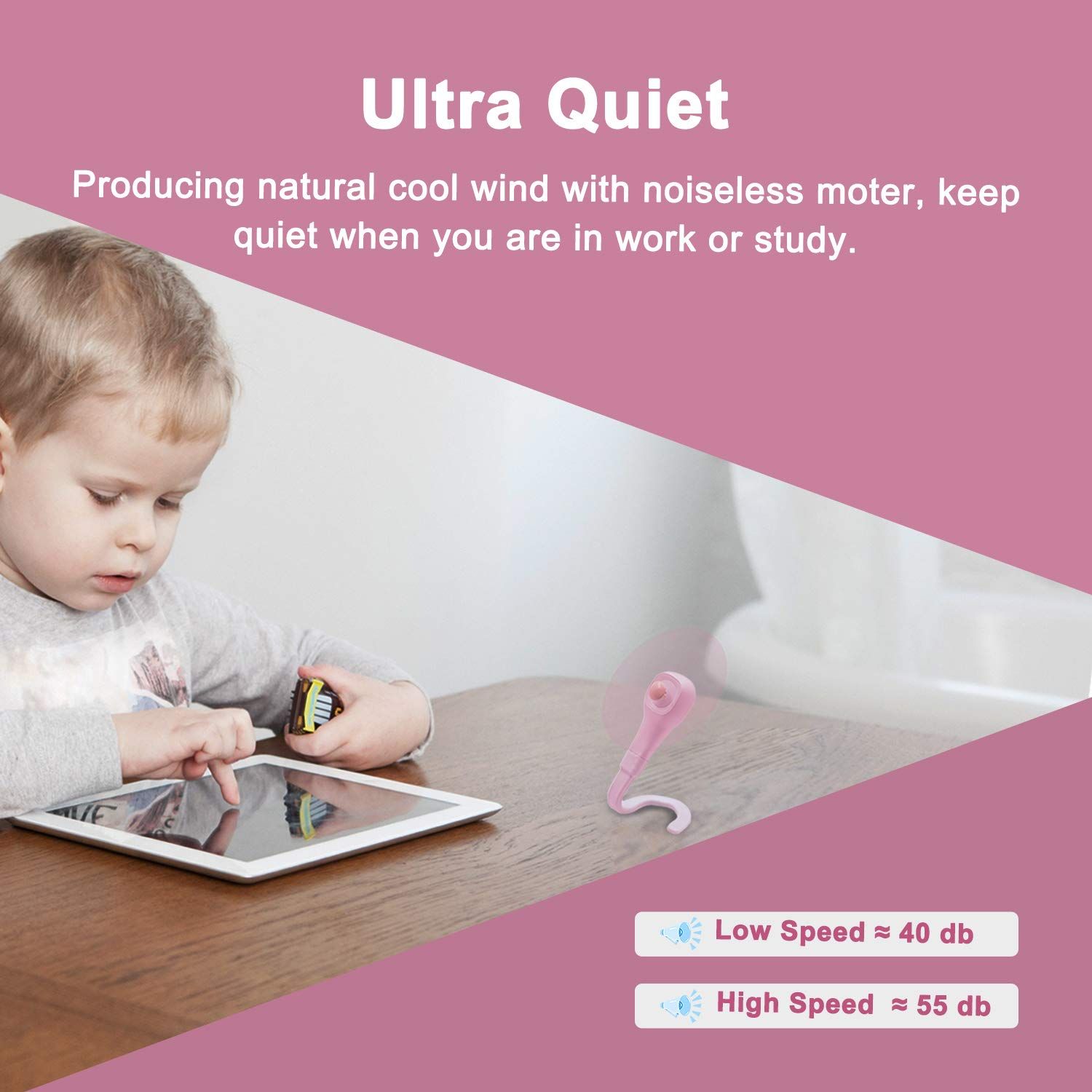 Mini Handheld Fan, Folding Table Fan Pocket Fan with 360° Rotatable Flexible view 4