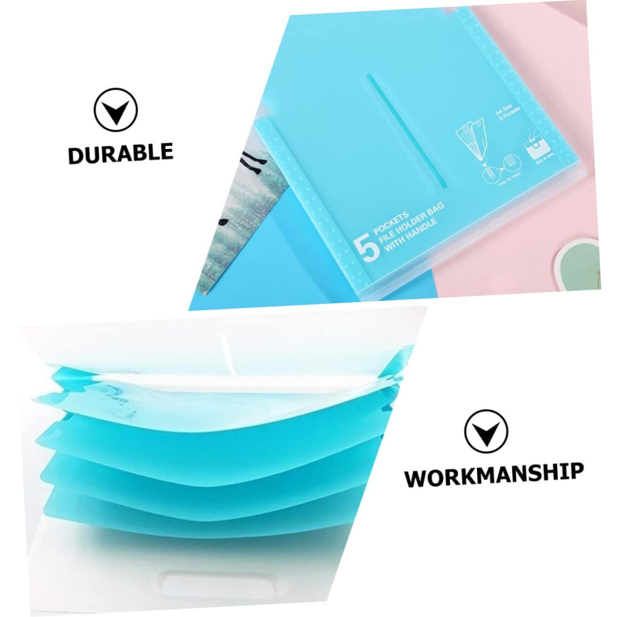 3pcs File Holder Fireproof File Folders Expanding File Pockets Receipt Plastic view 2