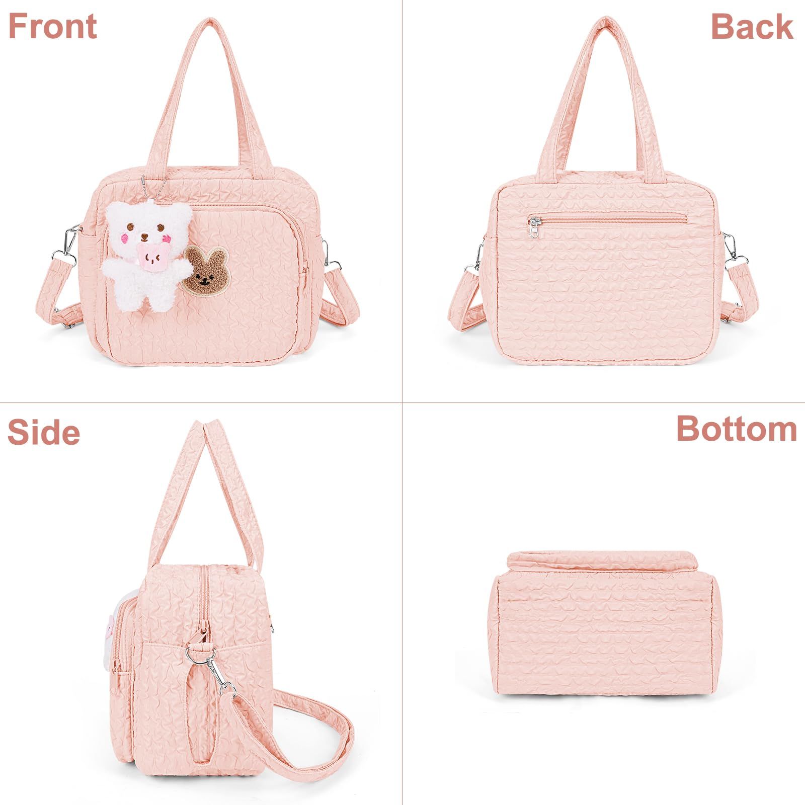 Baby Diaper Bag Tote, Mommy Bag Cute Baby Nappy Bag Crossbody Travel Diaper view 3