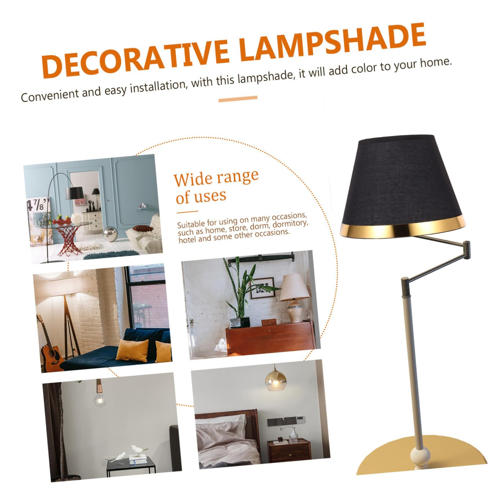Fabric Lampshade Removable Lampshade Cloth Lamp Shade Linen Lampshade for view 3