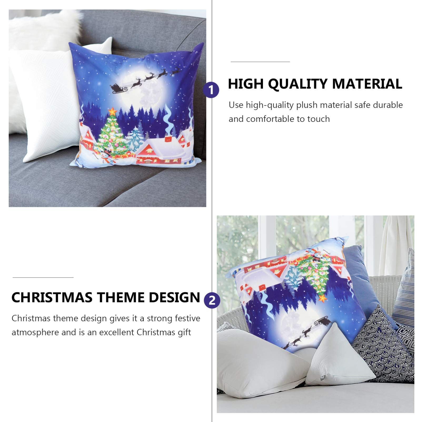 LED Light Pillow Cover Winter Light Up Pillowcase Holiday Decorative Throw — image 1