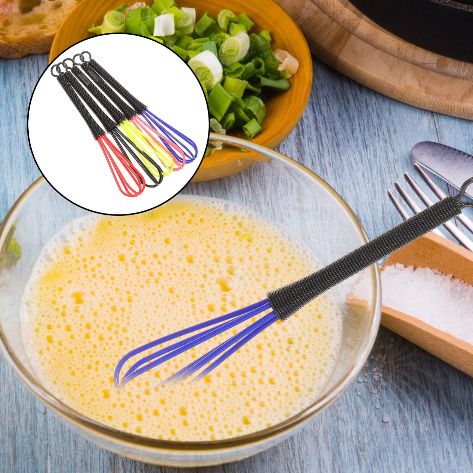 5 Pieces Silicone Whisk, Balloon Whisk Set, Colorful Non Scratch Coated view 2