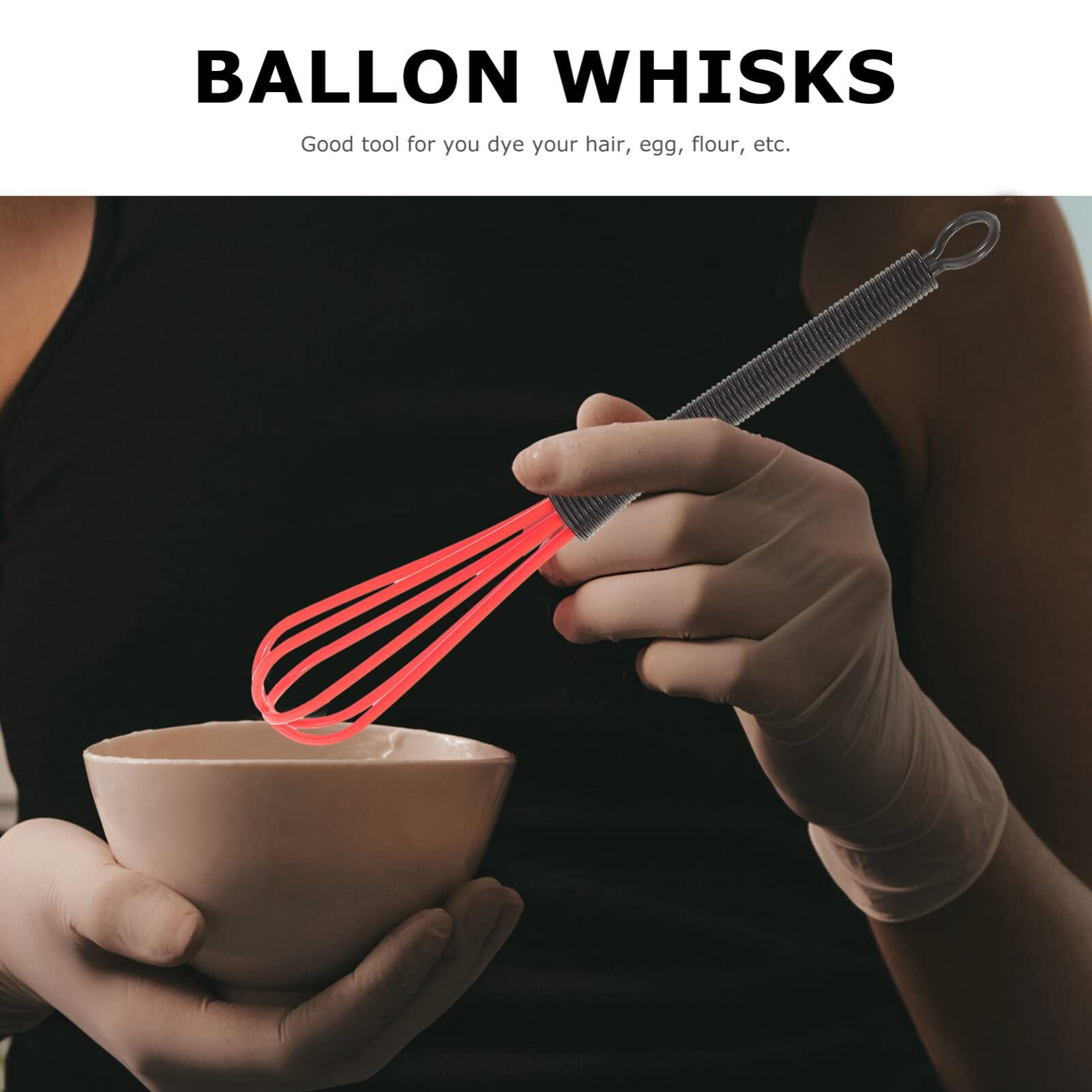 5 Pieces Silicone Whisk, Balloon Whisk Set, Colorful Non Scratch Coated view 4