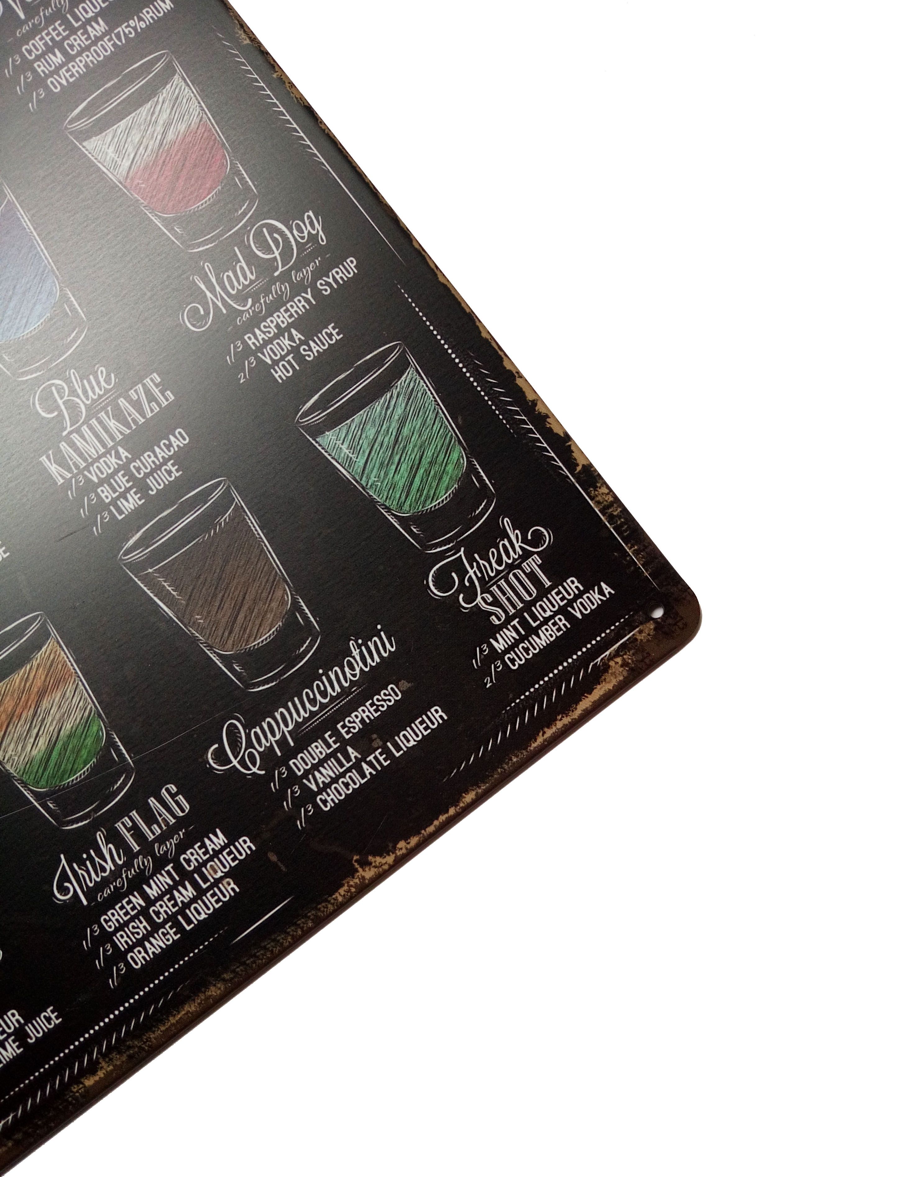 Beer Shots Menu Tin Sign