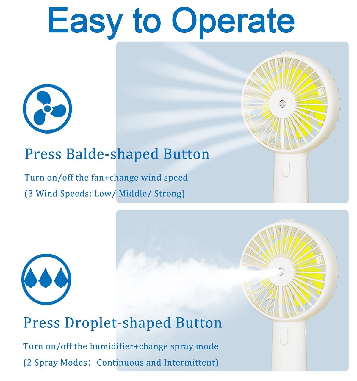 Small Handheld Misting Fan view 4