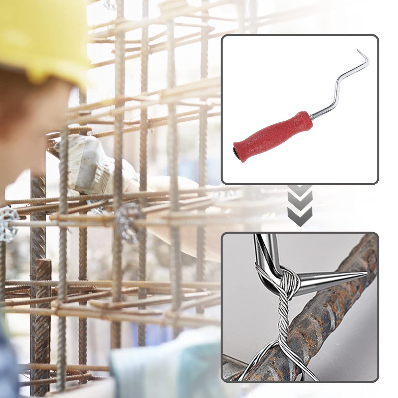 2pcs Automatic Rebar Tie Wire Bent Rebar Hooks Practical Bent Steel Hooks view 3
