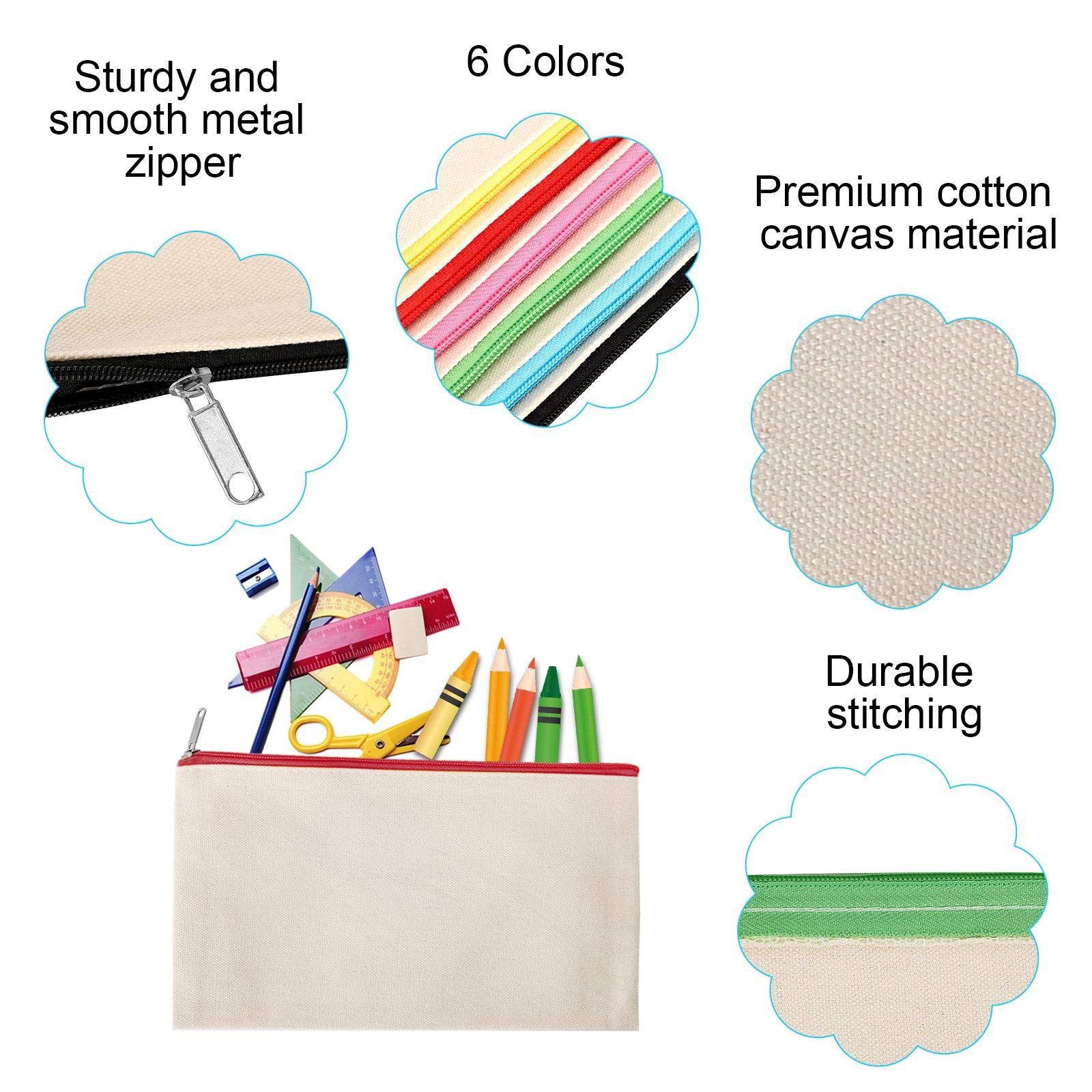 12 Pieces Cotton Canvas Makeup Bag view 2