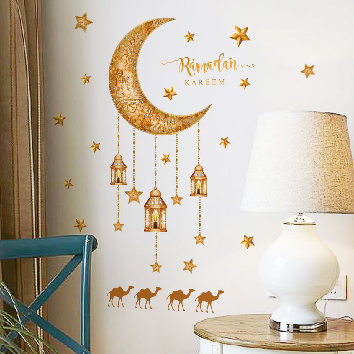 Wall Decor Stickers Islamic Muslim Wall Stickers Eid Mubarak Wall Decals view 4