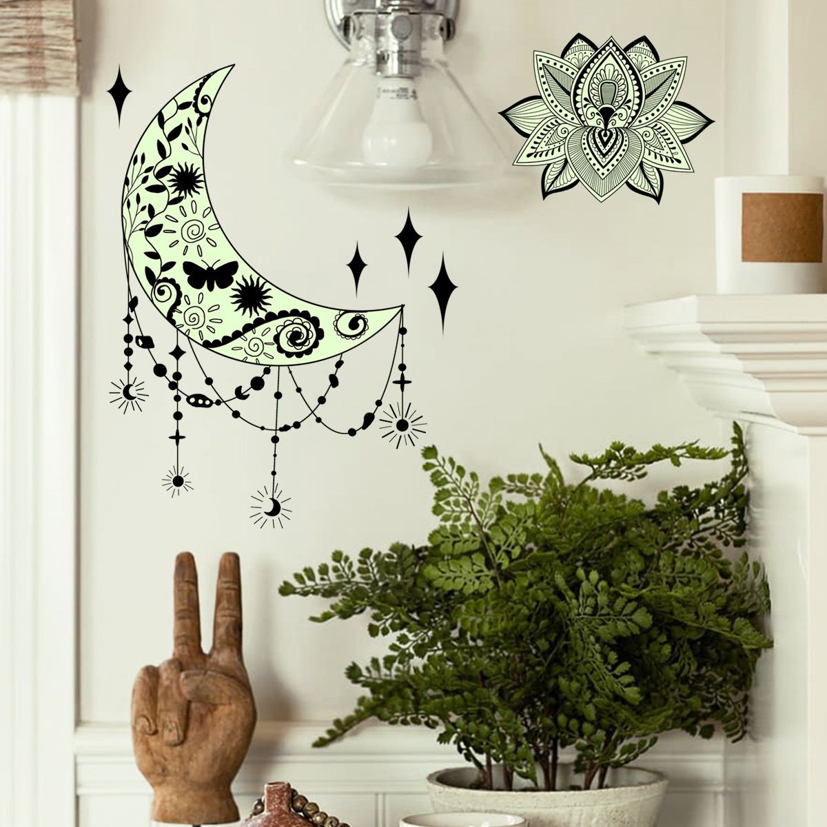 Stickers, Glow Waterproof Window Stickers with Moon Start, Party Decorations view 2