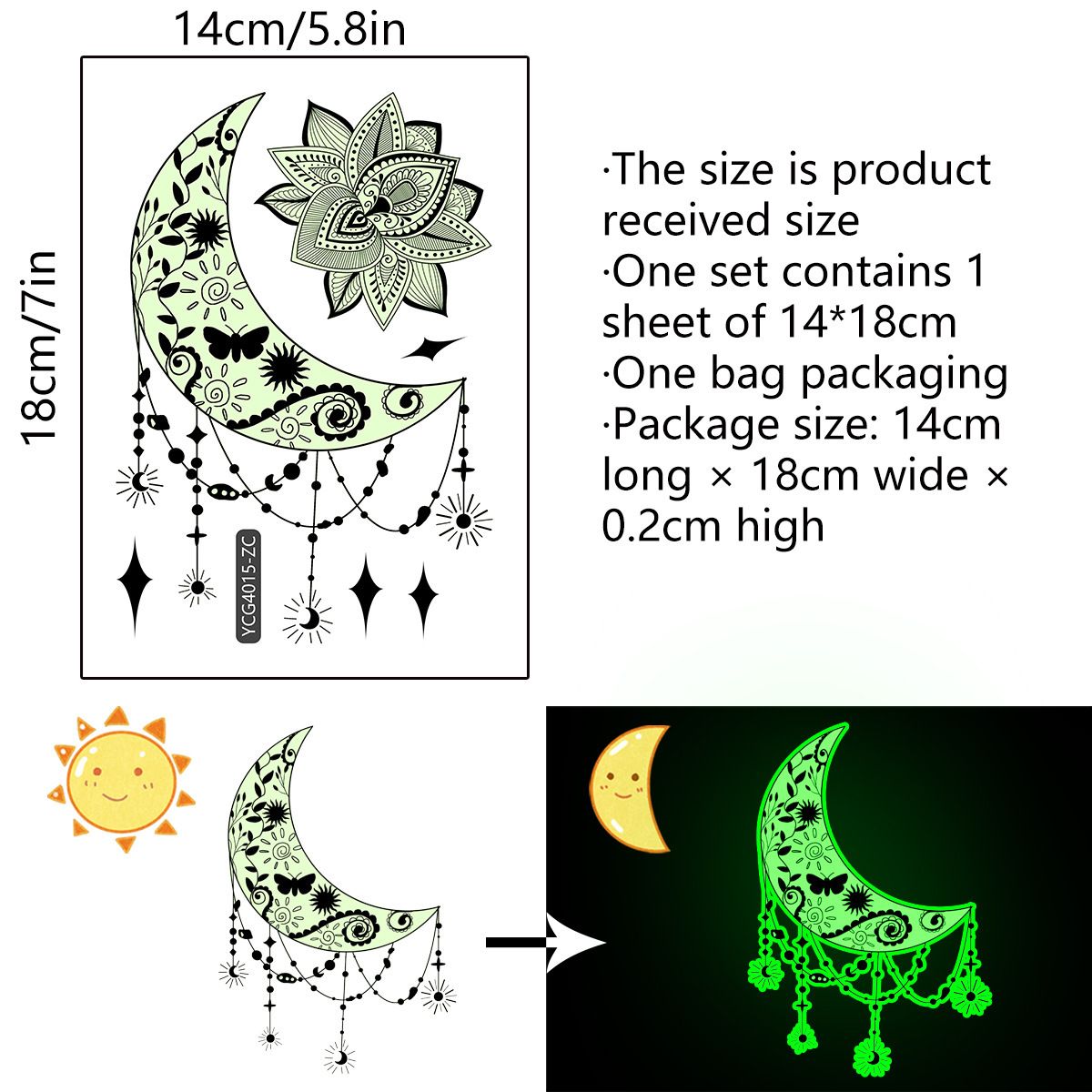 Stickers, Glow Waterproof Window Stickers with Moon Start, Party Decorations view 3