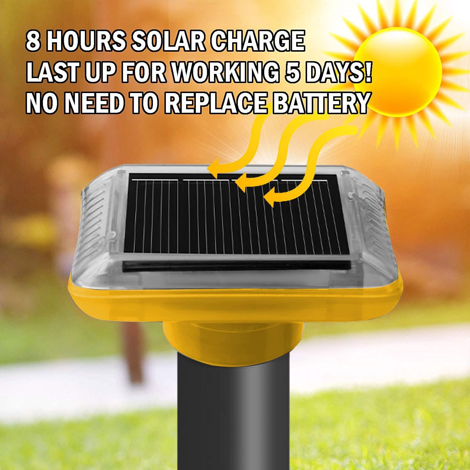Solar Powered Repeller, 4 Pack Mole Repellent,Repellent Ultrasonic, Snake