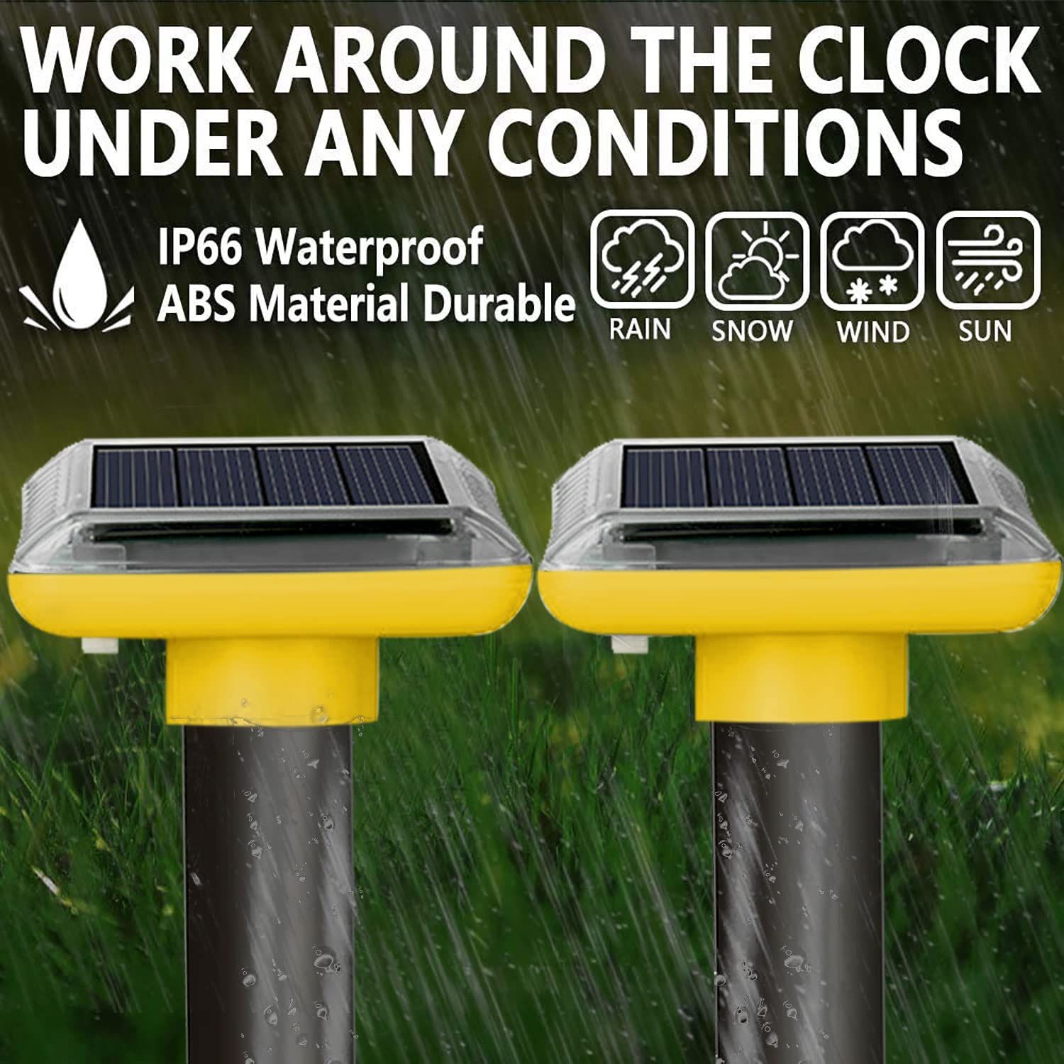 Solar Powered Repeller, 4 Pack Mole Repellent,Repellent Ultrasonic, Snake view 3