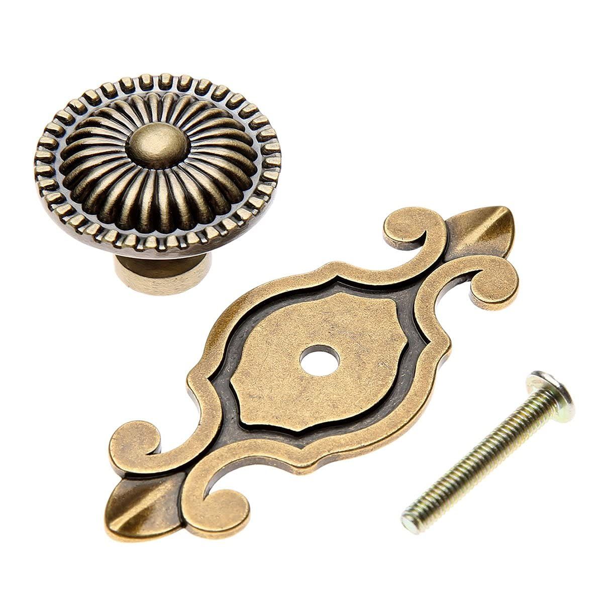 2 in 1 Vintage Style Round Drawer Knobs Dresser Cabinet Cupboard Wardrobe Pull view 4