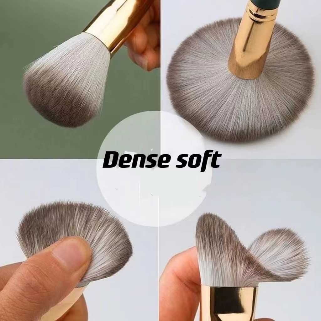Makeup Brushes 14Pcs Foundation Brush Eyeshadow Brush Make up Brushes Set (Green view 3