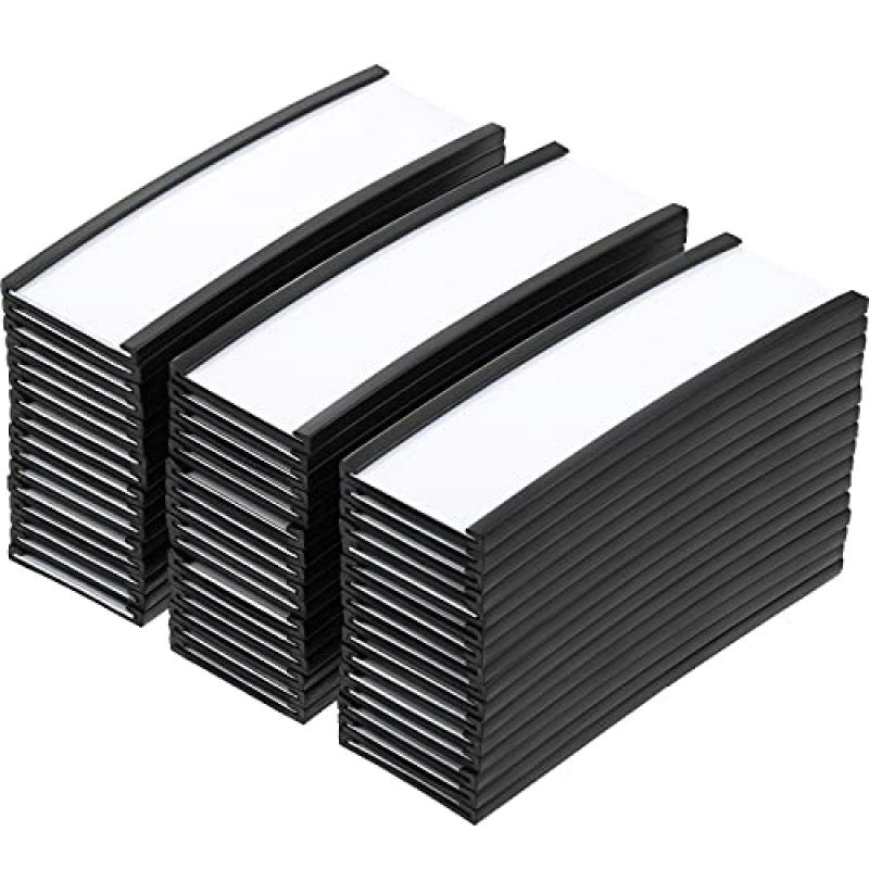 100 Pieces Magnetic Label Holders Labels Racks with Magnets Magnetic Data Card