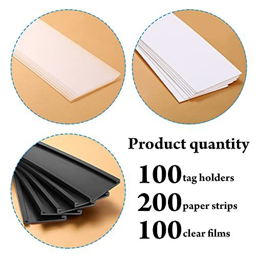100 Pieces Magnetic Label Holders Labels Racks with Magnets Magnetic Data Card view 3