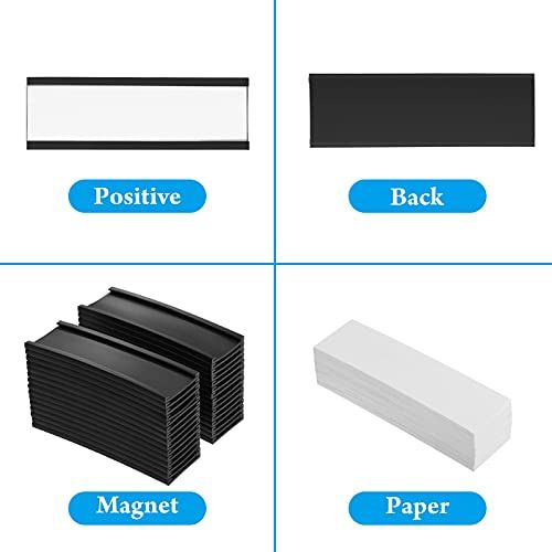 100 Pieces Magnetic Label Holders Labels Racks with Magnets Magnetic Data Card view 5