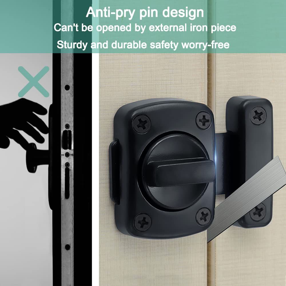 Rotary Bolt Latch,180 Degree Switch Barn Door Latch,Bedroom Door Lock view 3