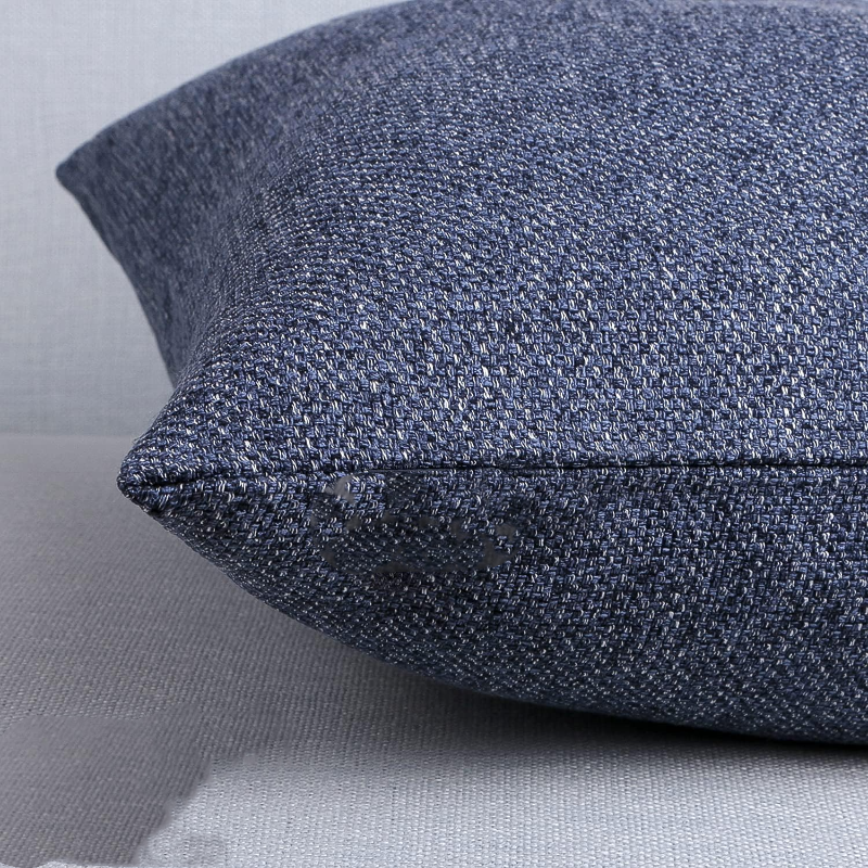 Farmhouse Geometric-Pattern Triple Button Vintage Linen Decorative Pillow view 5