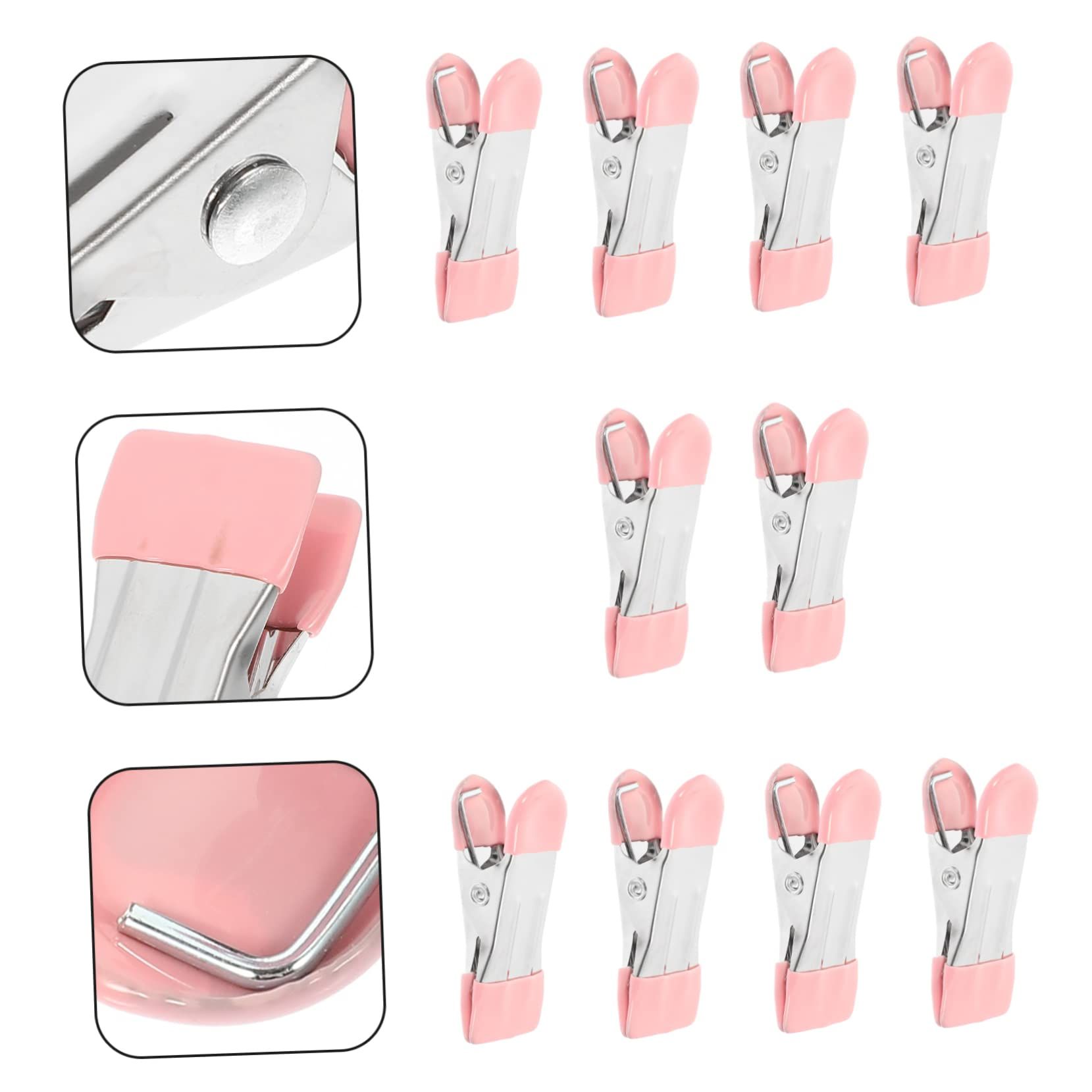 28pc Clothes Pins, Stainless Steel Pink Laundry Clips - Multipurpose Strong view 2