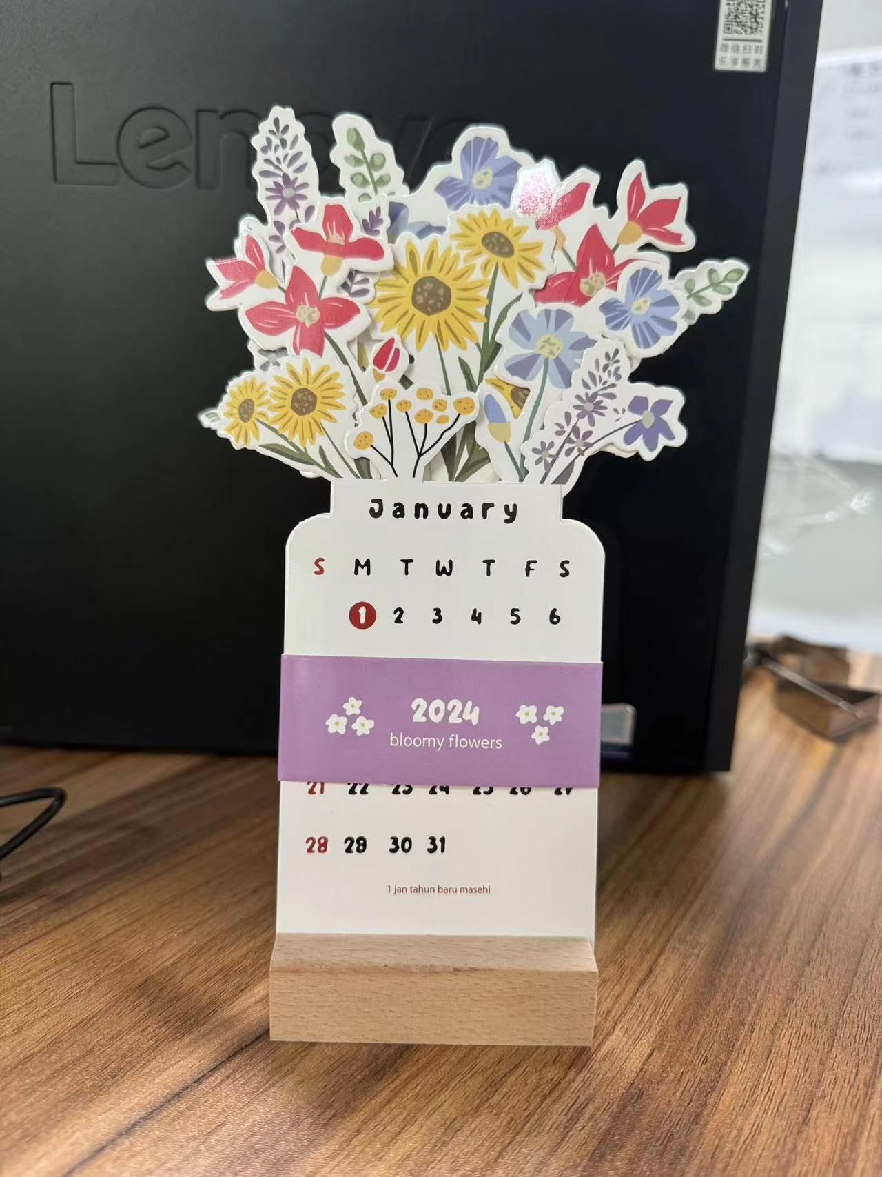 4"x 8"2024 Bloomy Flowers Desk Calendar view 5