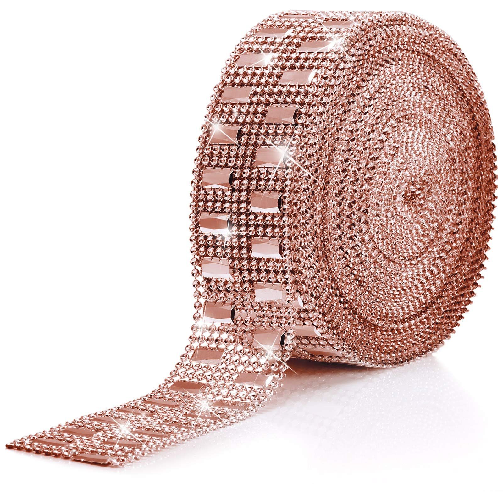 10 Yards Bling Wrap Ribbon Rhinestone Diamond Ribbon Rose Gold Bling Wrap