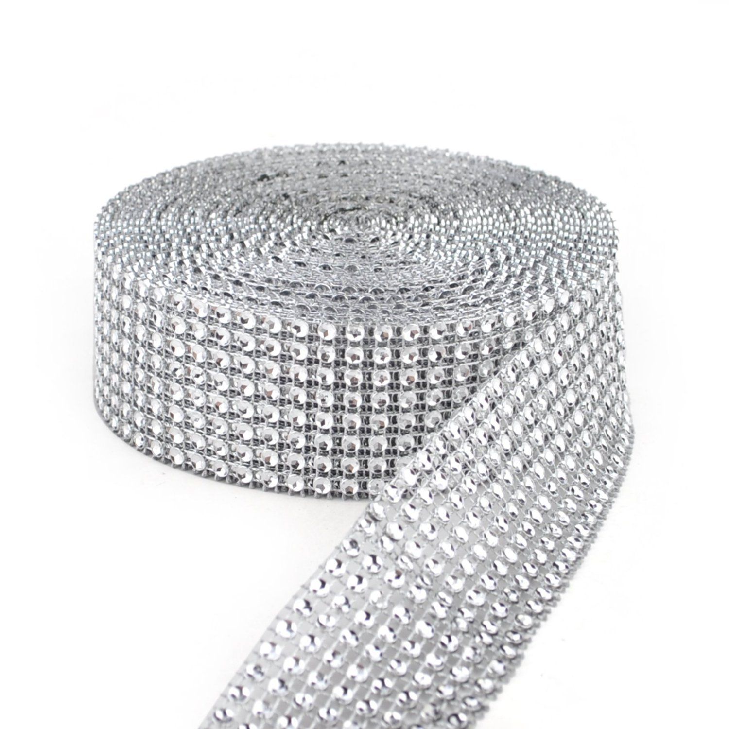8 Row 10 Yard Rhinestones Diamonds Ribbon Bling Wrap for Crafts for Wedding Cakes